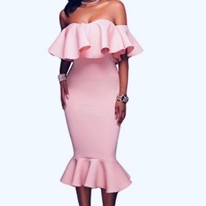 Off the shoulder ruffle mermaid dress